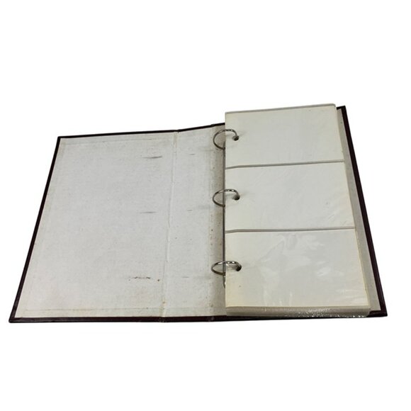 Vintage Burgundy 3-Ring Binder Photo Album With 45 Pages & Gold Embossed C139 - Picture 6 of 10